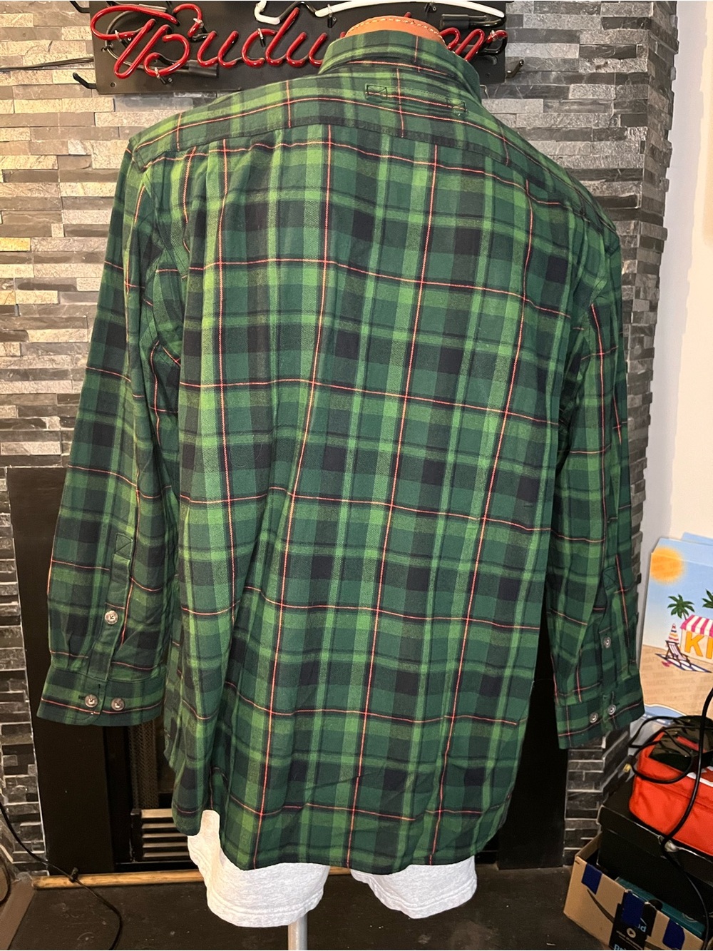Duluth Trading Co Green Red Plaid Button-Up Shirt - Picture 3 of 3